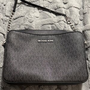 Michael Kors Textured Black Messenger Bag